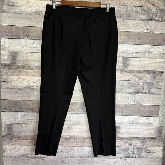 Theory Tailor Trouser C_ECO Linen Blend Pants Womens Size 6 Black Cropped - Picture 2 of 10